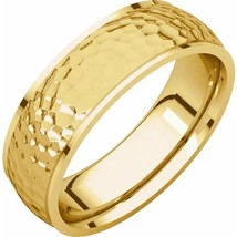 Authenticity Guarantee 
14k Yellow Gold 6 MM Hammered Comfort Fit Wedding Band - £1,106.35 GBP+