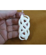 J-SNAKE-48 double SNAKE coiled PENDANT aceh bovine bone carving NECKLACE... - £26.46 GBP