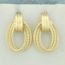 Rope Door Knocker Design Earrings in 14k Yellow Gold - £120.82 GBP