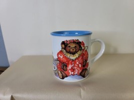 Vintage Potpourri Press Mug Tea Party Teddy Bears Blue Inside 3.5 Inches... - $14.85