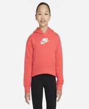 Nike Big Girls Extended Size Sportswear Club Hoodie,Magic Ember/Pink,XX-... - $39.60