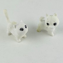Crayola Lot of 2 White Flocked Velvety Kitty Kittens Cats Lot Play Animals - $7.64