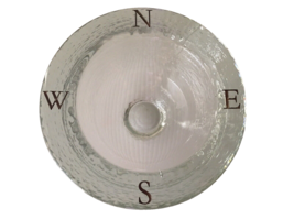 Jeff Goodman Compass North Bowl Art Glass Signed Hand Poured Etched Enameled 6&quot; - £358.69 GBP