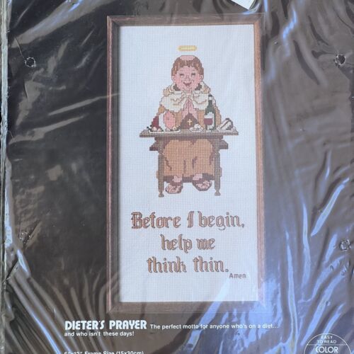Vintage 1983 Dimensions Counted Cross Stitch Kit - Dieter’s Payer Religi... - $12.42