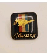 Vintage FORD MUSTANG Square Logo Lapel Hat Vest Pin Collectible Pinchback - €17,02 EUR