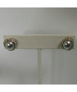 Swarovski Swan Crystal Faux Grey Pearl Earrings - £31.28 GBP