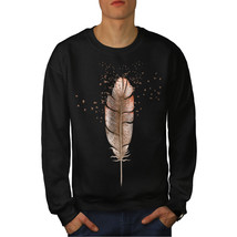 Wellcoda Soft Bird Feather Mens Sweatshirt, Delicate Casual Pullover Jumper - £24.08 GBP+
