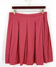 Talbots A Line Pleated Skirt Size 16 Rose Pink Pockets Cotton Blend Womens - £31.27 GBP