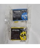 Lot Of 2 Epson 124 Color Ink Cartridges OEM Genuine Cyan Yellow - £9.82 GBP