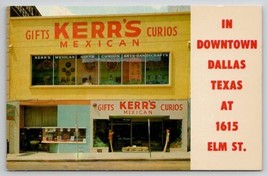 Dallas TX Kerrs Gift Shop Mexican Curios With Downtown Street Map Postcard H34 - $7.95