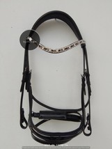 Swedish Flash Horse Premium Leather Bridle with BeautifulCrystal Wave Browband a - £55.05 GBP