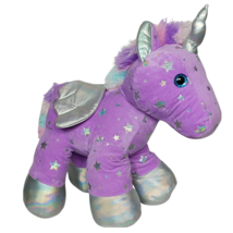 Walgreens Large Purple Unicorn Stars Sparkle Pegasus Plush Stuffed Animal 20.75&quot; - £47.77 GBP