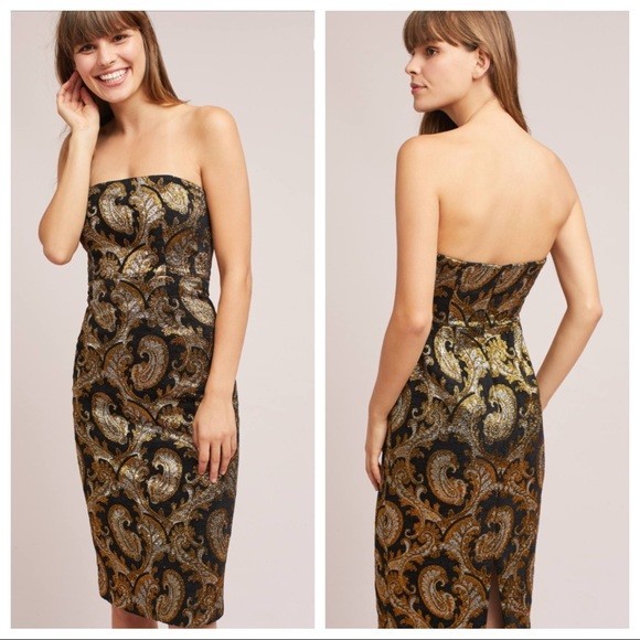 Anthropologie  Tracy Reese Strapless Jacquard Dress $348 Sz 10 - NWT - $92.14