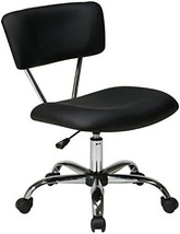 Task Chair With A Faux Leather Seat And Back And Chrome Accents From, In Black. - £98.25 GBP