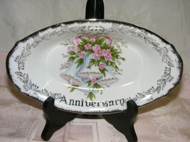 Vintage Porcelain 25 Anniversary Dish Royal Crown - $460.95 MXN