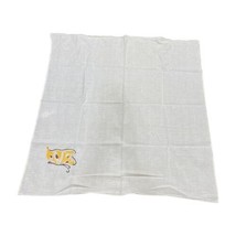 Vintage Large Linen Tea Towel With Yellow Butterfly 28x27 Retro MCM Kitchen - £7.67 GBP