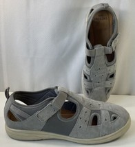 Earth Origins Shoes Effie Sandals Suede Fabric Fisherman Closed Toe Gray... - $565.19 MXN