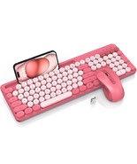 Wireless Keyboard and Mouse Combo, Retro Round Keycaps, Cute Full-Size T... - €110,48 EUR