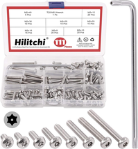  110Pcs M5 Torx Security Screws – 8 Sizes, 304 SS, Tamper-Proof + T25 Bit - $412.09 MXN