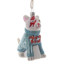 MEOWIE BOWIE ORNAMENT 3.75&quot; Glass Kitty Cat David Lightining Bolt Christ... - €17,32 EUR