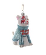MEOWIE BOWIE ORNAMENT 3.75&quot; Glass Kitty Cat David Lightining Bolt Christ... - $27.16 CAD