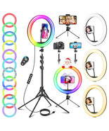 GerTong 12&#39;&#39; Ring Light with Tripod Stand &amp; Phone Holder Tall 177cm/70 L... - £29.06 GBP