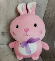 Dream Easter Bunny Pink Rabbit Plush Baby Lovey Bow Embroidered Eyes Squishy - £9.23 GBP