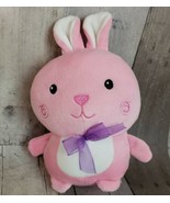 Dream Easter Bunny Pink Rabbit Plush Baby Lovey Bow Embroidered Eyes Squ... - £9.23 GBP