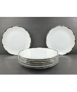 8 Harmony House China Starlight Dinner Plate Set Vintage 10 5/8&quot; Silver ... - £139.54 GBP