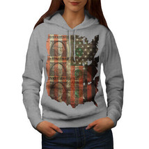 Wellcoda Benjamin Dollar Flag USA Womens Hoodie, USA Casual Hooded Sweatshirt - £29.51 GBP