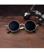 Vintage Steampunk Flip Sunglasses Retro Round Metal Sun Glasses for Men ... - $16.44