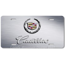 Cadillac Wreath Inspired Art on Gray FLAT Aluminum Novelty Car License Tag Plate - £12.94 GBP