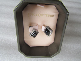 Juicy Couture Stud Post Earrings Black Onyx Pyramid Crown Backings New $42 - £17.40 GBP