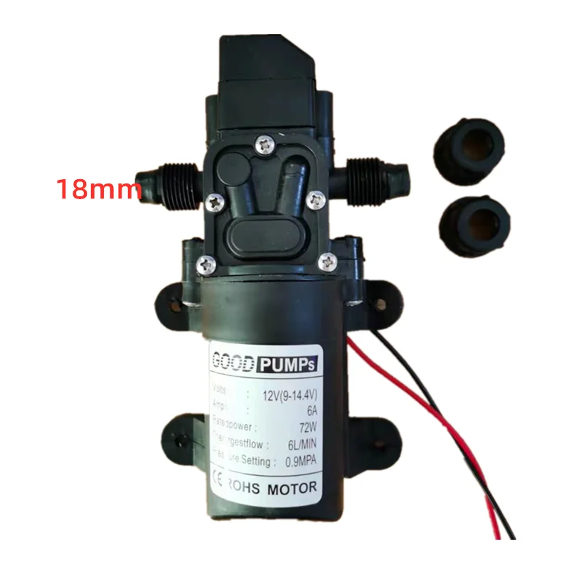 New dc 12v 130psi 6l min water high pressure diaphragm self priming pump 72w thumb200