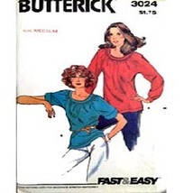 Vintage Butterick 3024  Women's Top Medium - $6.00