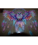 OWL WINDOW SUNCATCHER SALES Hanging Acrylic 2D Dreaming Good Vibes Windc... - €17,18 EUR