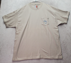 Guy Harvey T Shirt Mens Size XL Tan Knit 100% Cotton Short Sleeve Crew Neck Logo - £17.57 GBP