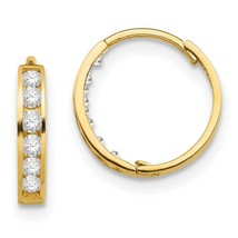 0.50CT Simulated Diamond Hinged Hoop Earrings 14K Yellow Gold Plated Silver - £121.42 GBP