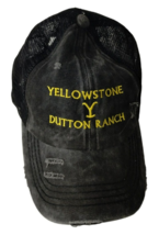 Distressed Yellowstone Dutton Ranch Ponytail Baseball Cap Hat Black Adjustable - £14.00 GBP