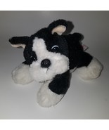 Black White Puppy Dog Bean Bag Plush 7&quot; Stuffed Toy Lovey Boston Terrier... - £11.61 GBP