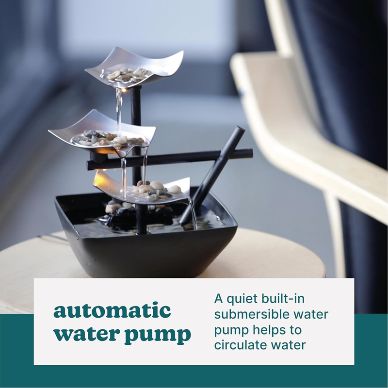Tabletop Water Fountain, Home Décor Soothing Sound Machine - Automatic Pump, Dee Item image 8
