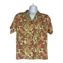 Tommy Bahama Men&#39;s Coral Floral 100% Silk Button Down Shirt Size Medium - £22.35 GBP