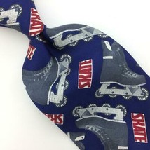 Claiborne Sports USA Tie Skating Shoes Skate Red Gray Blue Silk Necktie IN20-5 - £15.81 GBP