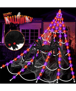 Halloween Decorations Outdoor, 200 LED Halloween Spider Web with 79&quot; Gia... - $75.17 CAD
