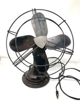 Vintage 12&quot; 1950&#39;s Westinghouse Oscillating Table Fan Brown &amp; Gold Working. - £149.97 GBP