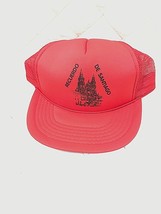 Recuerdo de Santiago Vtg Trucker Hat Snapback Mesh Red Cap New Old Stock - £15.36 GBP