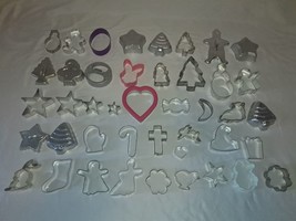 Lot of 43 Aluminum Metal Cookie Cutters Some Vintage - $30.00