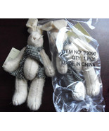 Lot of 2 Modern Vintage Collection Jointed Rabbit Animals with Tags - $15.84