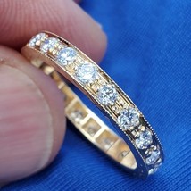 Earth mined Diamond Deco Wedding Band 14k Eternity Anniversary Ring Size 9.5 - $3,420.30 CAD