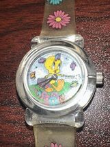Vintage Tweety Bird Quartz Watch with Clear Flower Strap – Battery Required - $19.80